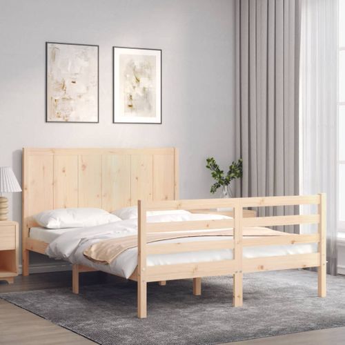 Cadre De Lit Sans Matelas Bois Massif 120x190 Cm