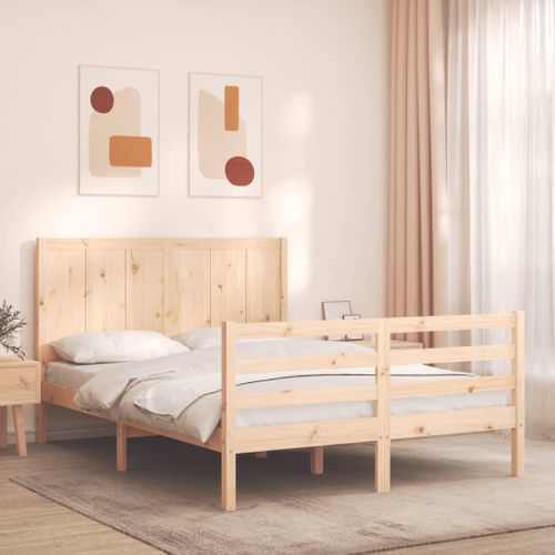 Cadre De Lit Sans Matelas Bois Massif 120x190 Cm