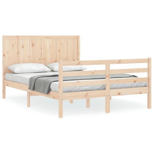 Cadre De Lit Sans Matelas Bois Massif 120x190 Cm