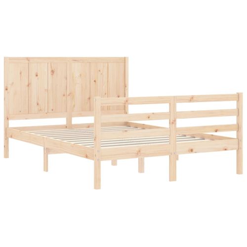 Cadre De Lit Sans Matelas Bois Massif 120x190 Cm