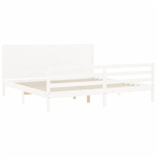 Cadre De Lit Sans Matelas Blanc 200x200 Cm Bois Massif