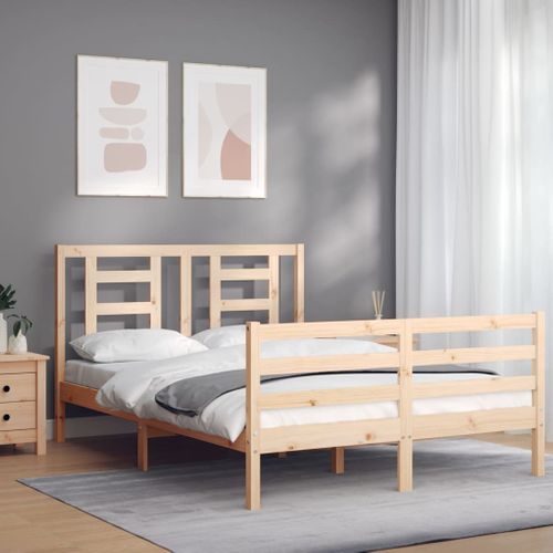 Cadre De Lit Sans Matelas 140x200 Cm Bois Massif
