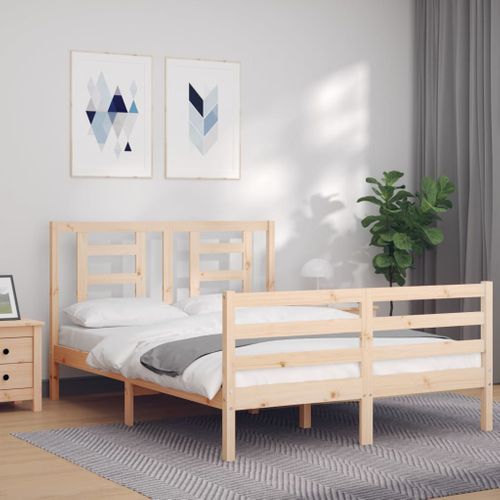 Cadre De Lit Sans Matelas 140x200 Cm Bois Massif