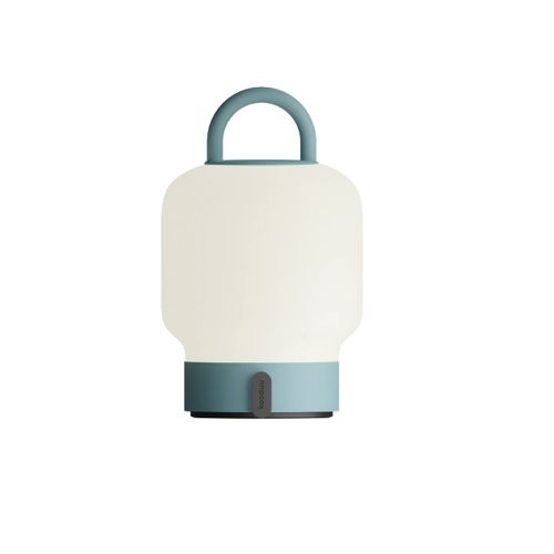 Lampe De Table Portable, Dimmable Et Rechargeable Via USB - Verre Opale, Turquoise - Loome Smokey