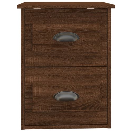 Table De Chevet Murale Chêne Marron 41,5x36x53 Cm