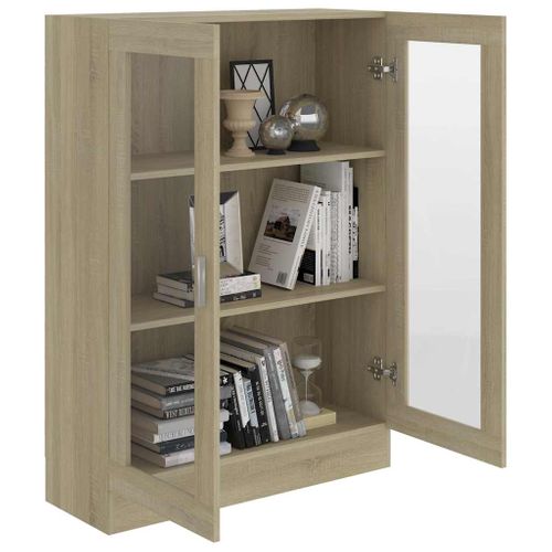 Armoire à Vitrine Chêne Sonoma 82,5x30,5x115 Cm Bois Ingénierie