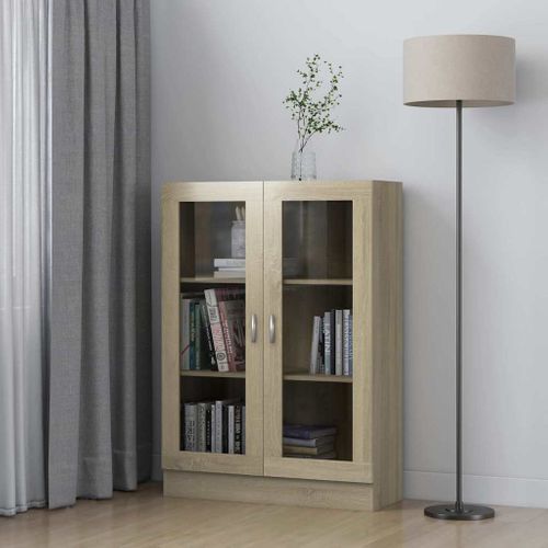 Armoire à Vitrine Chêne Sonoma 82,5x30,5x115 Cm Bois Ingénierie