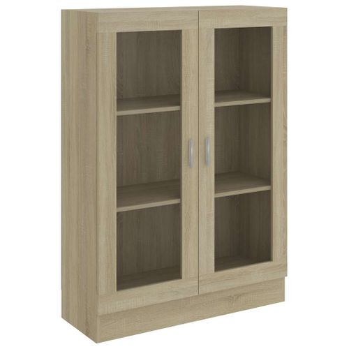 Armoire à Vitrine Chêne Sonoma 82,5x30,5x115 Cm Bois Ingénierie