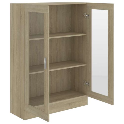 Armoire à Vitrine Chêne Sonoma 82,5x30,5x115 Cm Bois Ingénierie