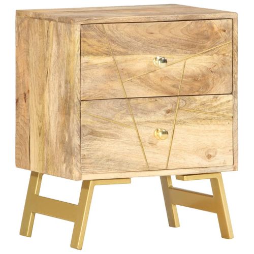 Table De Chevet 40x30x50 Cm Bois De Manguier Massif
