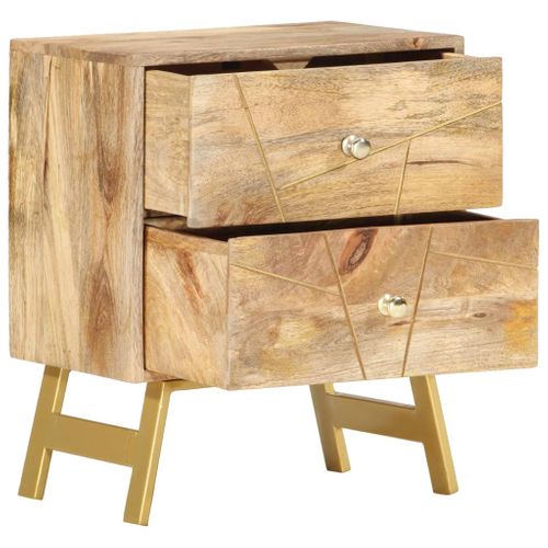 Table De Chevet 40x30x50 Cm Bois De Manguier Massif