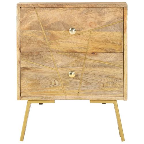 Table De Chevet 40x30x50 Cm Bois De Manguier Massif