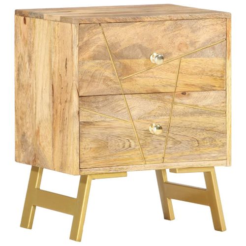 Table De Chevet 40x30x50 Cm Bois De Manguier Massif