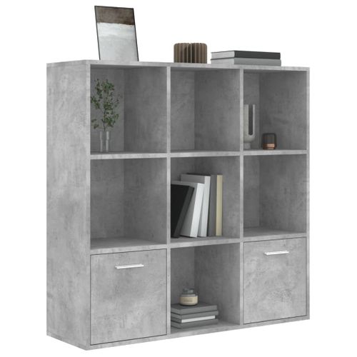 Bibliothèque Gris Béton 98x30x98 Cm Bois D’ingénierie