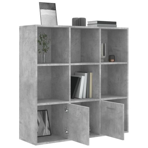 Bibliothèque Gris Béton 98x30x98 Cm Bois D’ingénierie