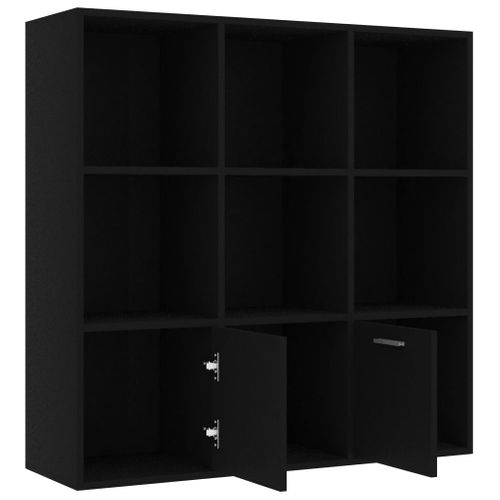 Bibliothèque Noir 98x30x98 Cm Bois D’ingénierie