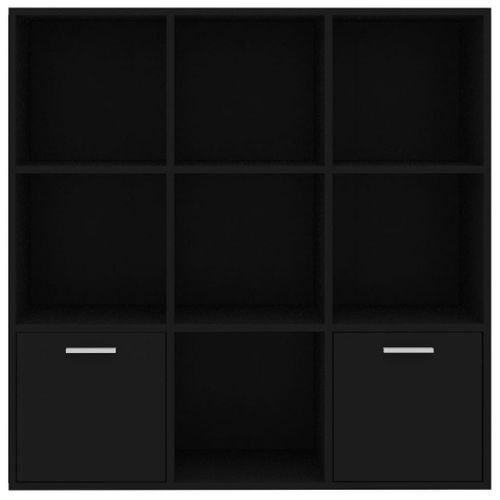 Bibliothèque Noir 98x30x98 Cm Bois D’ingénierie