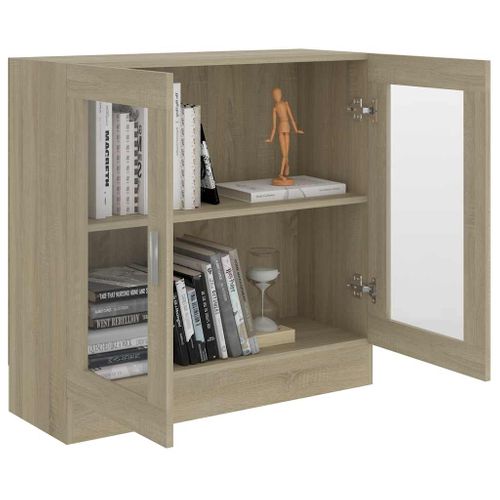 Armoire à Vitrine Chêne Sonoma 82,5x30,5x80cm Bois D'ingénierie