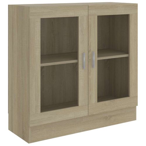 Armoire à Vitrine Chêne Sonoma 82,5x30,5x80cm Bois D'ingénierie