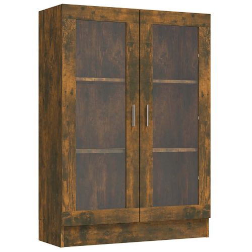 Armoire à Vitrine Chêne Fumé 82,5x30,5x115 Cm Bois D'ingénierie