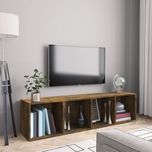 Bibliothèque Chêne Fumé 143x30x36cm Bois D'ingénierie