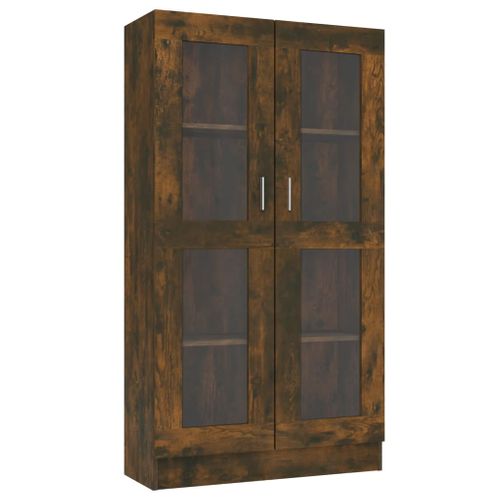 Armoire à Vitrine Chêne Fumé 82,5x30,5x150 Cm Bois D'ingénierie