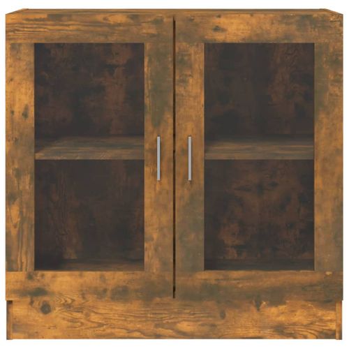Armoire à Vitrine Chêne Fumé 82,5x30,5x80 Cm Bois D'ingénierie