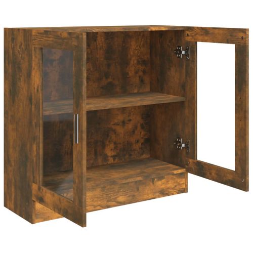 Armoire à Vitrine Chêne Fumé 82,5x30,5x80 Cm Bois D'ingénierie