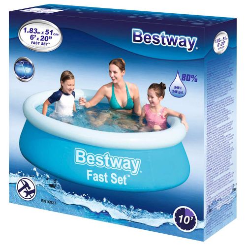 Piscine Gonflable Fast Set Ronde 183x51 Cm Bleu