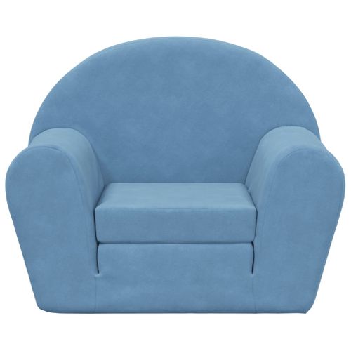 Canapé-lit Pour Enfants Bleu Peluche Douce