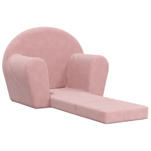 Canapé-lit Pour Enfants Rose Peluche Douce