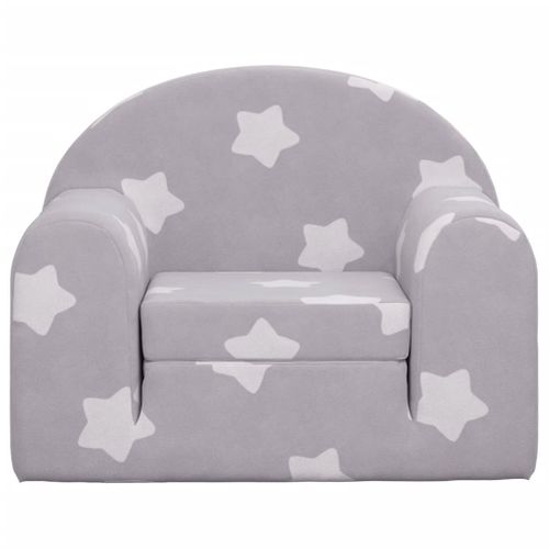 Canapé-lit Pour Enfants Gris Clair Avec Étoiles Peluche Douce