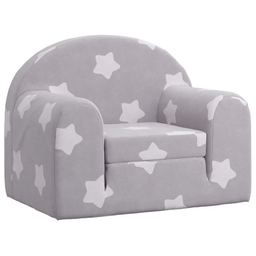 Canapé-lit Pour Enfants Gris Clair Avec Étoiles Peluche Douce