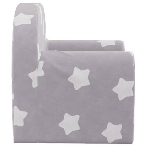 Canapé-lit Pour Enfants Gris Clair Avec Étoiles Peluche Douce