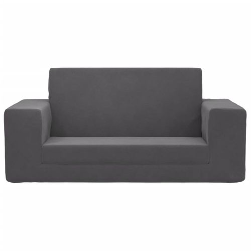 Canapé-lit Pour Enfants 2 Places Anthracite Peluche Douce