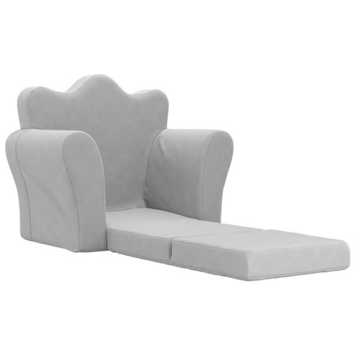 Canapé-lit Pour Enfants Gris Clair Peluche Douce