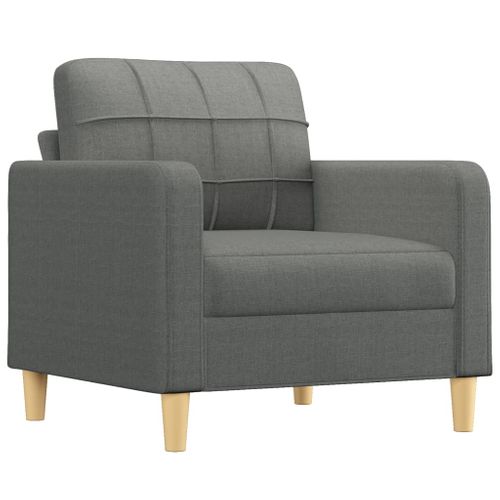 Ensemble De Canapés 3 Pièces Avec Coussins Gris Foncé Tissu