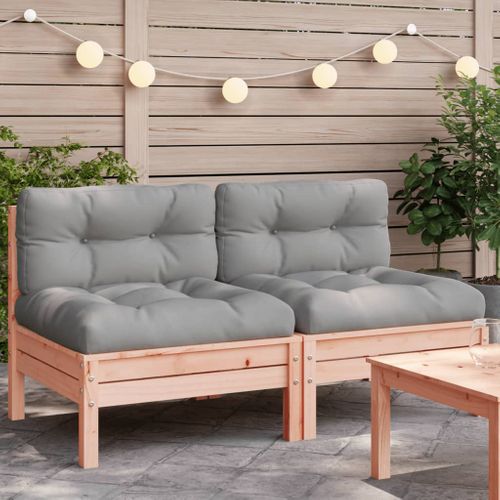 Canapé De Jardin Sans Accoudoirs Et Coussins 2 Pièces Bois Douglas