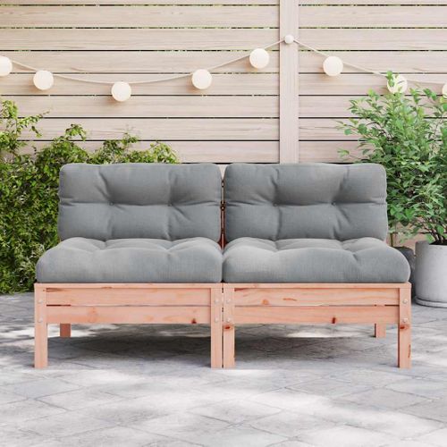 Canapé De Jardin Sans Accoudoirs Et Coussins 2 Pièces Bois Douglas