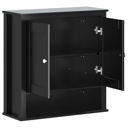 Armoire De Toilette Murale Noir Bois Massif
