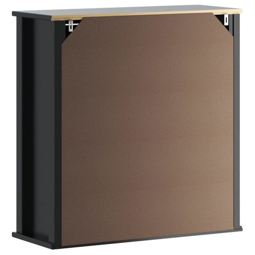 Armoire De Toilette Murale Noir Bois Massif