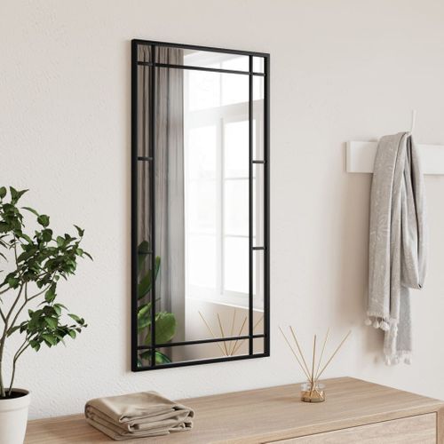 Miroir Mural Noir 40x80 Cm Rectangulaire Fer