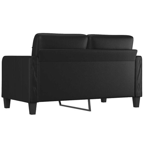 Canapé 2 Places Noir 140 Cm Cuir Synthétique Métal Confort Mousse