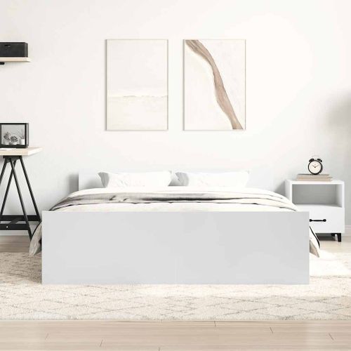 Cadre De Lit Sans Matelas Blanc 120x200 Cm
