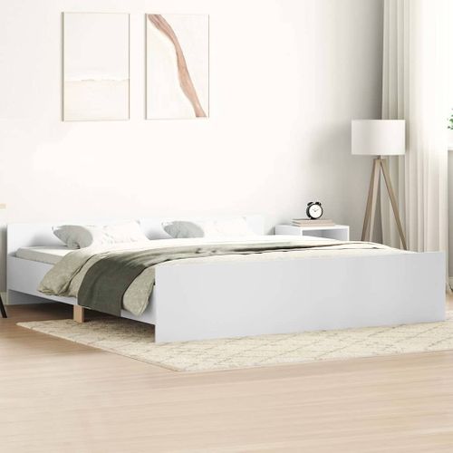 Cadre De Lit Sans Matelas Blanc 160x200 Cm