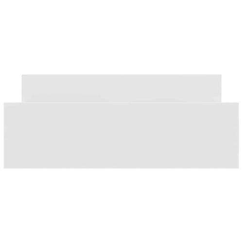 Cadre De Lit 140x190 Cm Bois Blanc Sans Matelas Design Épuré Solide Et Robuste