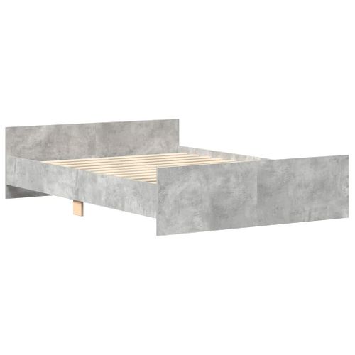 Cadre De Lit Sans Matelas Gris Béton 140x190 Cm