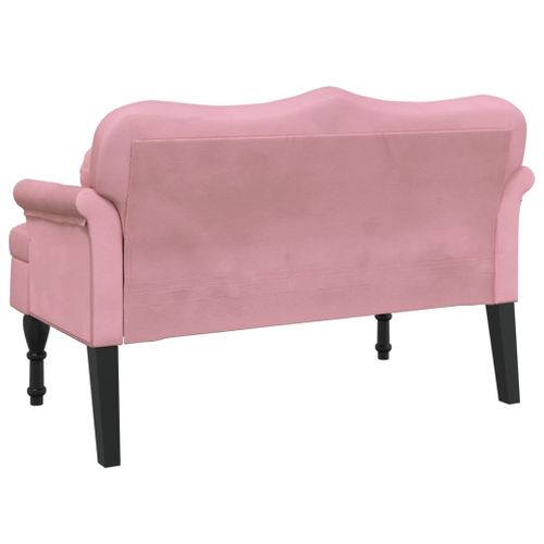 Banc Avec Coussins Rose 120,5x65x75 Cm Velours