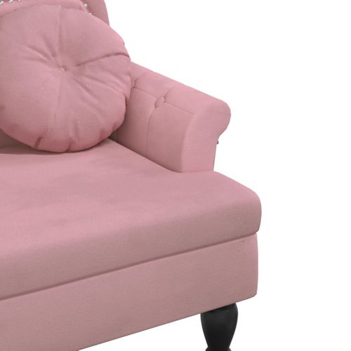 Banc Avec Coussins Rose 120,5x65x75 Cm Velours