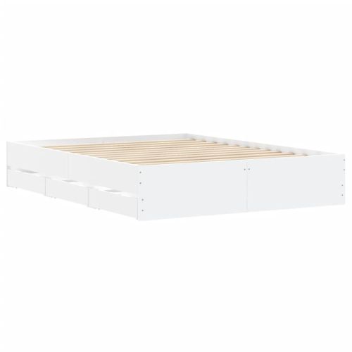 Cadre De Lit Avec Tiroirs Sans Matelas Blanc 140x190 Cm